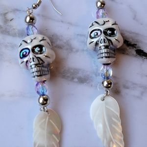Hand Crafted 'Skull' themed earrings